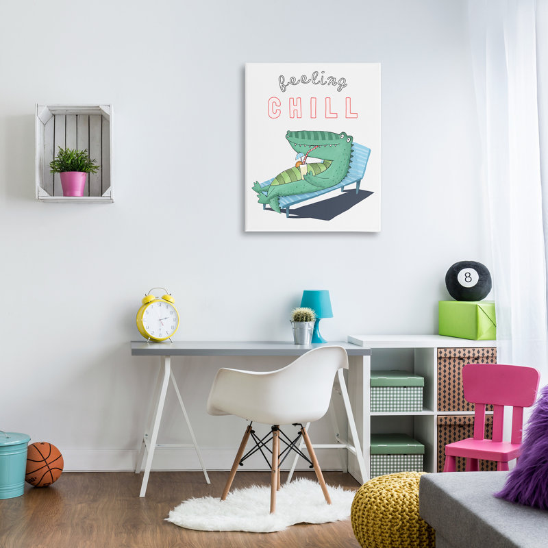 "Feeling Chill Alligator" par Carla Daly sur toile, H 40 po x l 30 po
