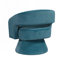 Fauteuil rembourré en velours avec base ronde-1987203450