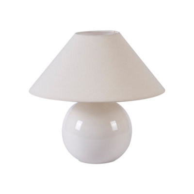 Fiona 11" LED Table Lamp With Round Ceramic Base
