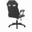 Fauteuil de jeu de course réglable Aspect en similicuir noir et filet gris foncé avec coussin de soutien lombaire