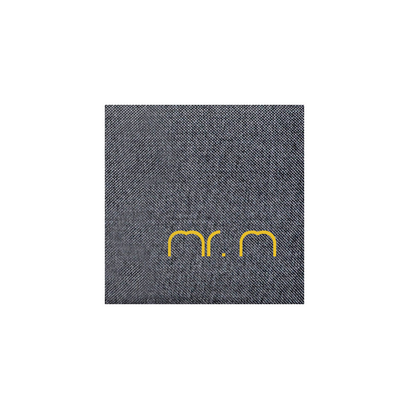 Mr. M 40cm Wide Square Solid Colour Standard Ottoman, Graphite/Yellow