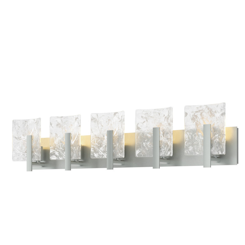 Barre de salle de bain à 5 lumières à intensité variable Arc, Platine rétro