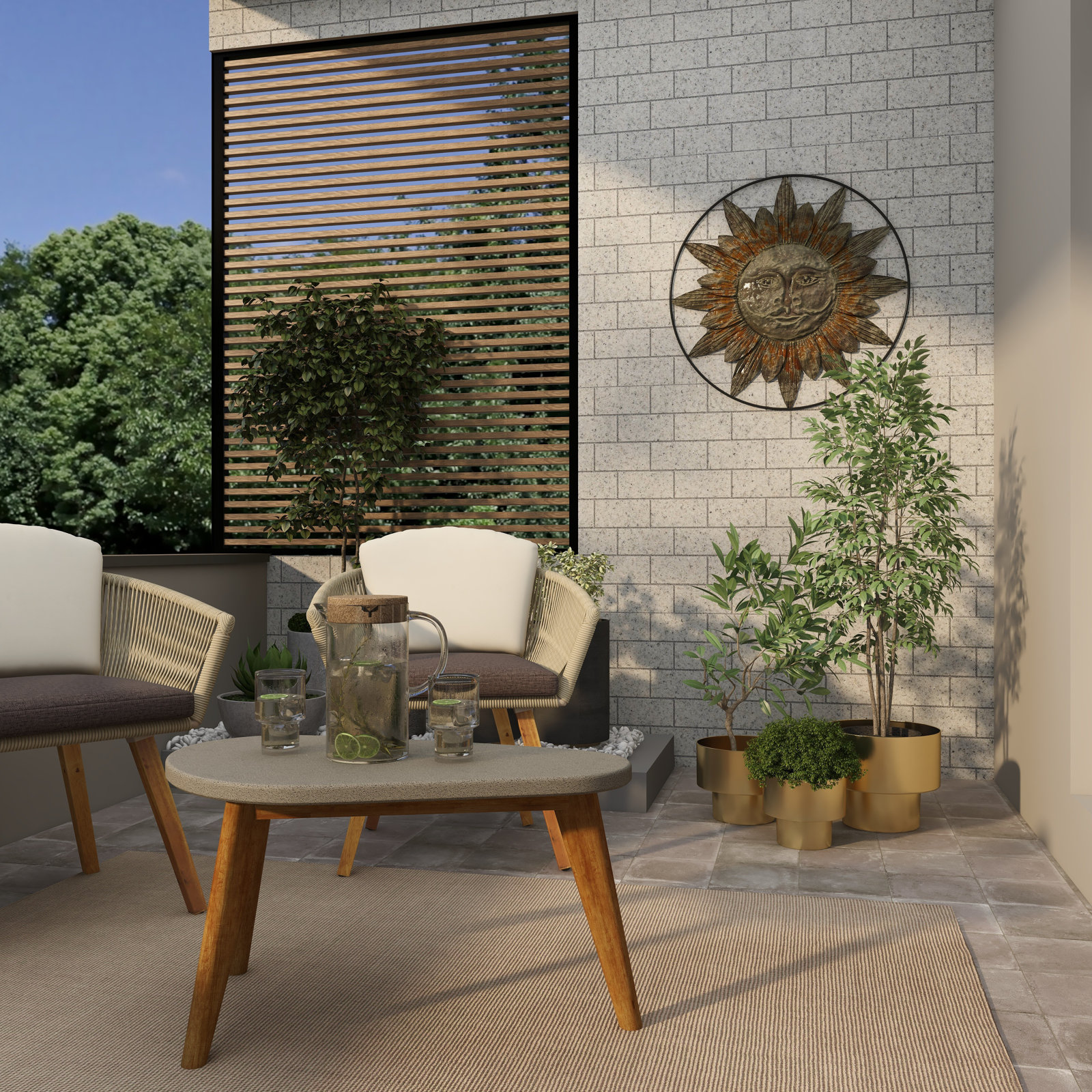 3 Piece Metal Brushed Indoor Outdoor Planter Set
