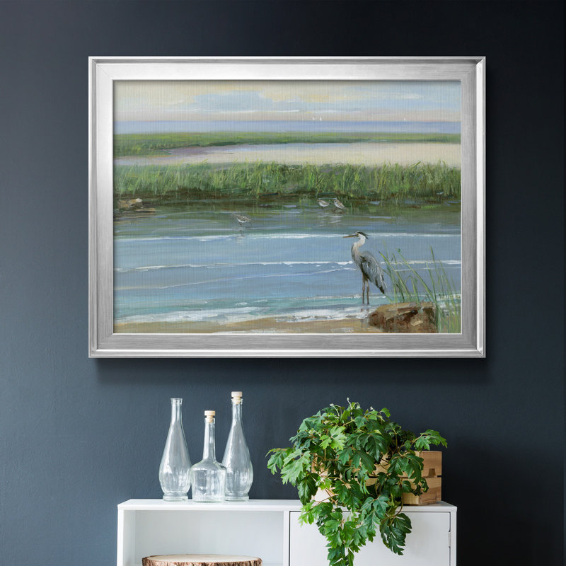 Peace and Calm II - peinture sur toile encadrée, H 30,5 po x l 42,5 po x P 1,5 po, Argent