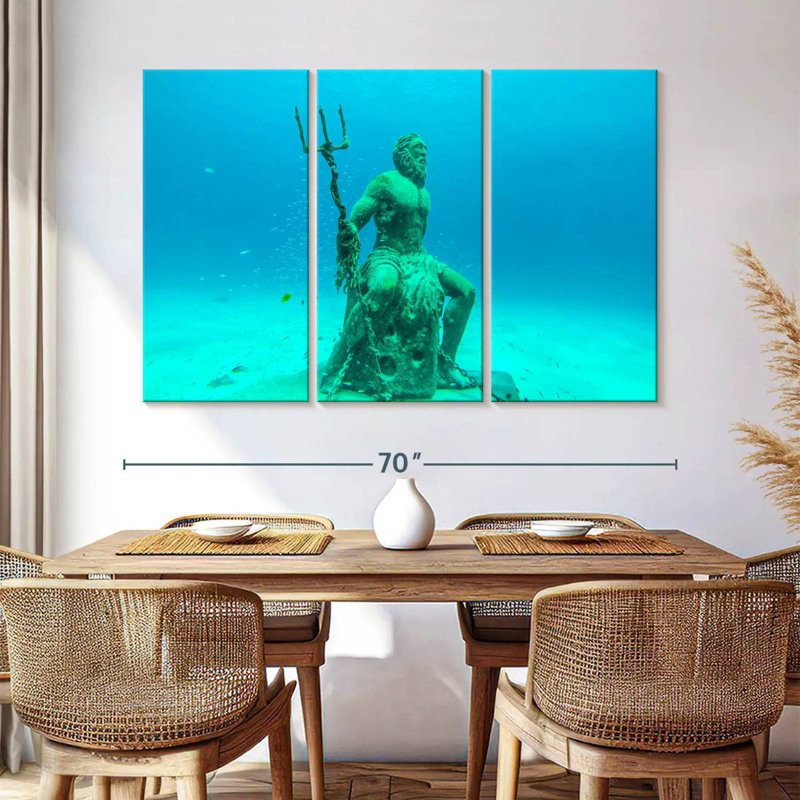 Kelan Sunken Poseidon Statue, 42" H x 65" W