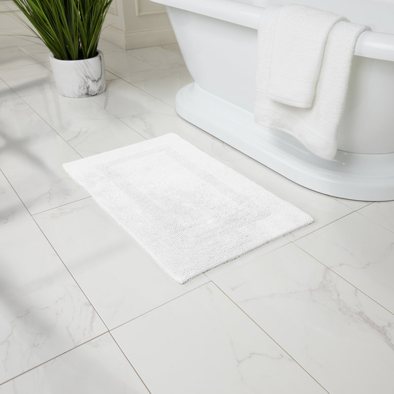 Tapis pour salle de bain Edilio, Blanc, L 20 po x L 32 po