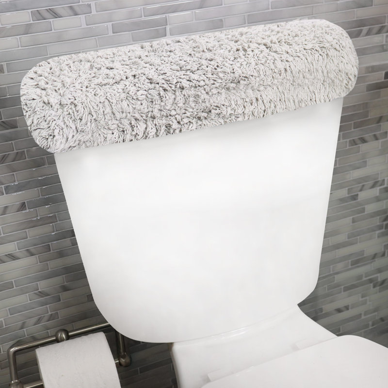 Tapis pour salle de bain Dobrinka, Gris clair, 10 po x 22 po (couvercle de réservoir)