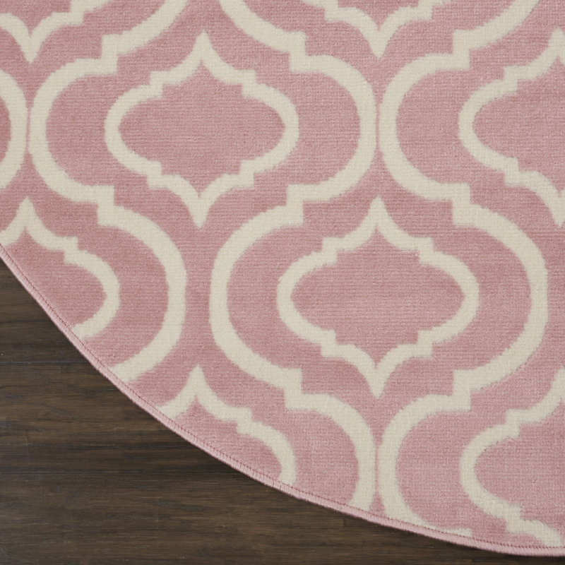 Tapis rose Sheron, Rond 8 pi