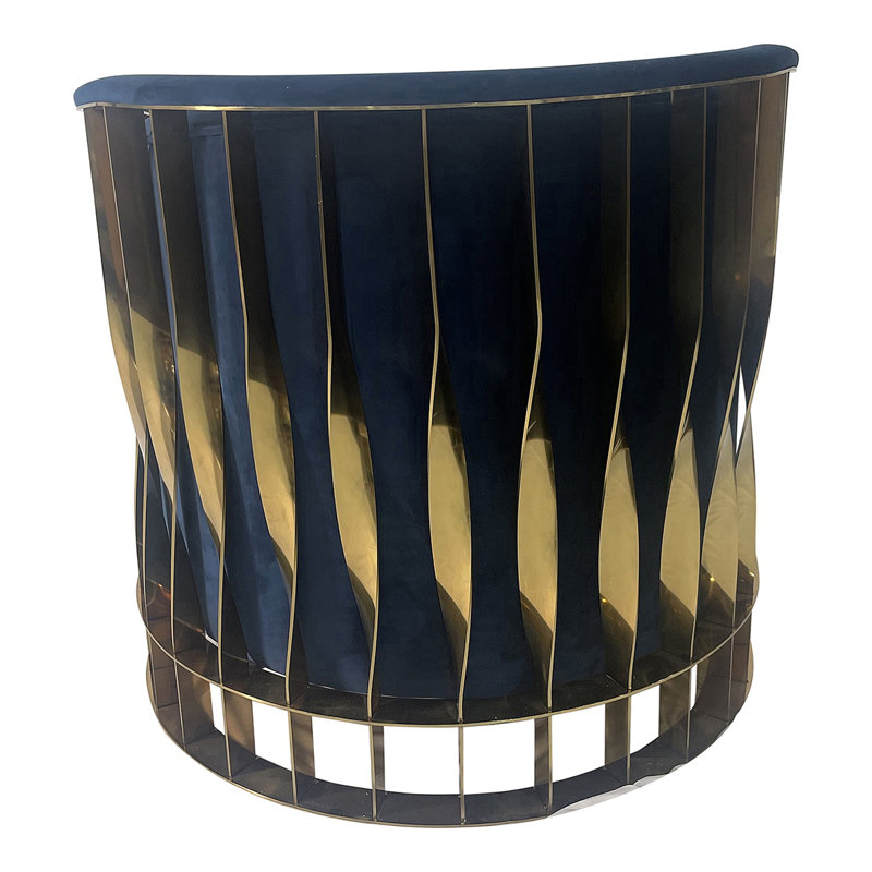 Fauteuil d'appoint moderne, Velours bleu marine