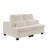 Adjustable Backrest Foam Loveseat, Soft Corduroy, Compact Sofa For Living Room & Bedroom