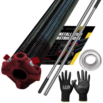 Ressorts de torsion de porte de garage, avec roulement de 1 po, gants et barres (234 x 2 x 25)