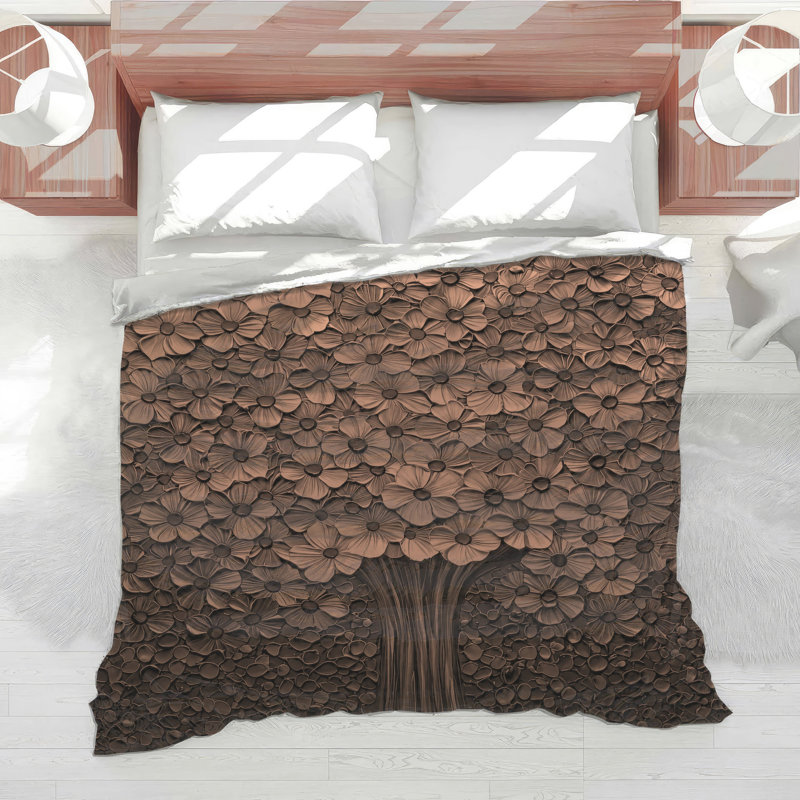 Bronze Floral Tree Comforter, Queen