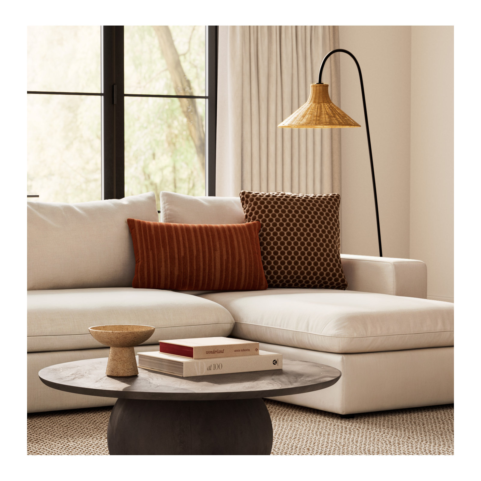 Nirvan Velvet Dot Throw Pillow, Mushroom, Feather, Square 16"