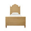 Bed Frame with Arched Headboard, Side Rails, and Footboard in Rattan with Wood Feet-6313011