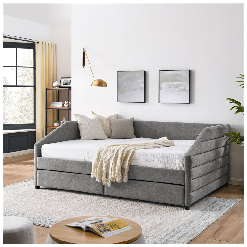 Lit pour chambre à coucher, gris