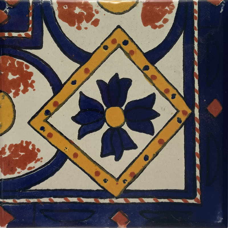Carreau mexicain 4,2 "x 4,2" 9 pièces TalaMex Ortega Diamond Talavera
