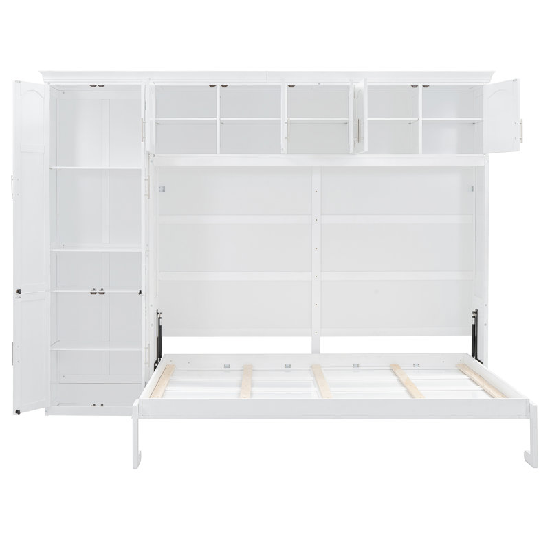 Grand lit escamotable mural avec armoires, grand