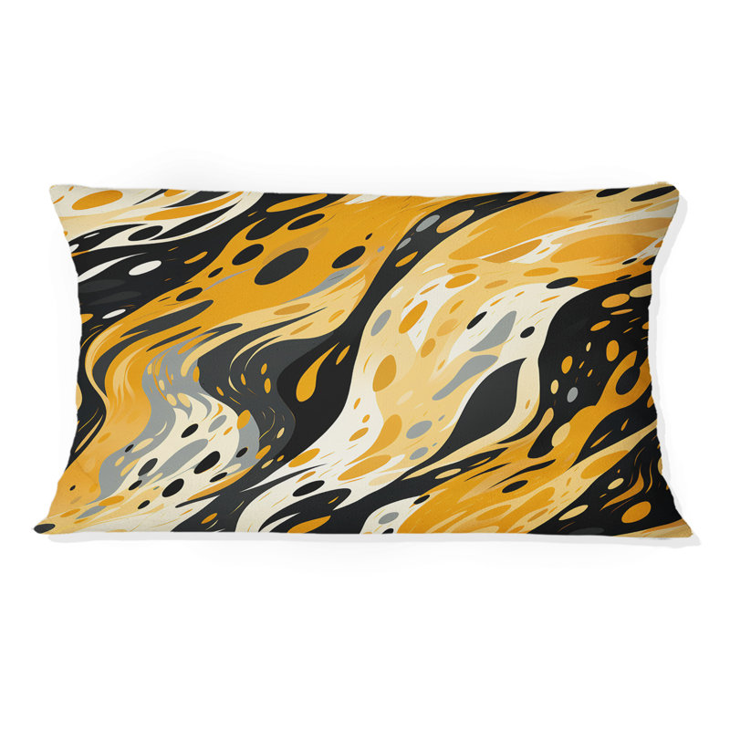 Coussin jaune et noir Painterly Cheeta