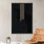 Motif géométrique noir sur fond gris à rayures, formes abstraites et minimalistes, décoration murale nordique contemporaine sur toile-97558817-97558818-119460982