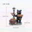 Figurine décorative d'extérieur en forme d'ours noir avec lanterne à énergie solaire