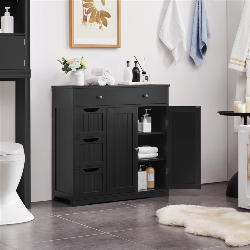 Azani 4-Drawer Soft-Close Bathroom Cabinet, Black