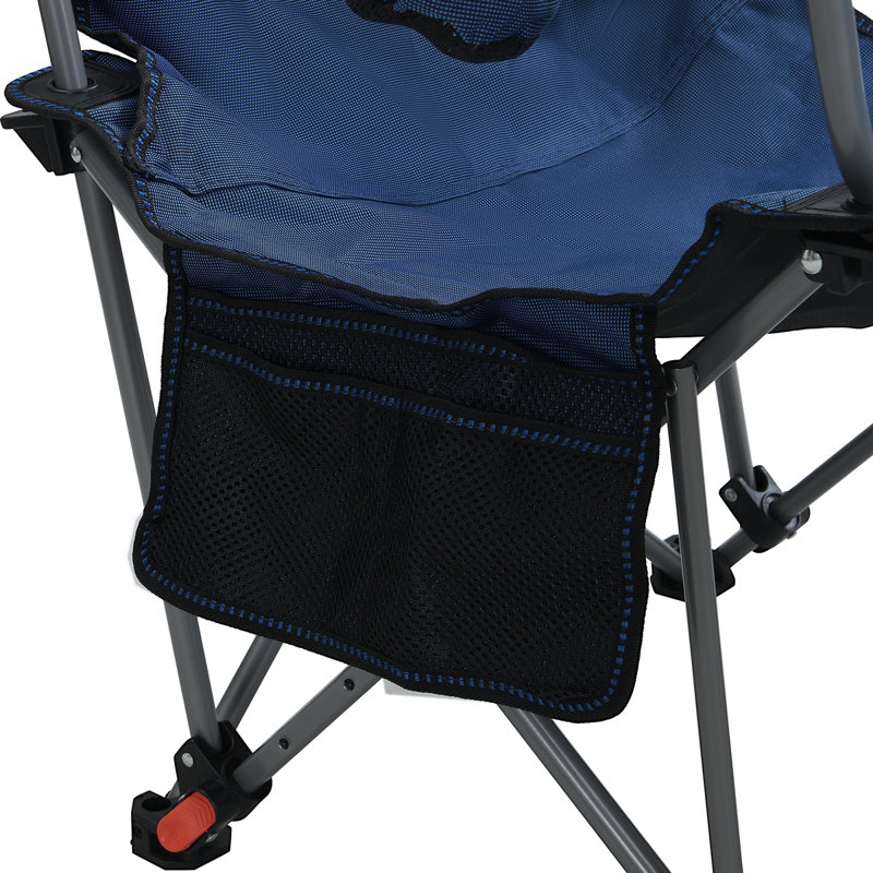 Outdoor Camping Chairs Folding/Portable/Adjustable Reclining Chair(Three-Level Adjustment), Side Pockets & Cup Holder,Carry Bag,Dark Blue