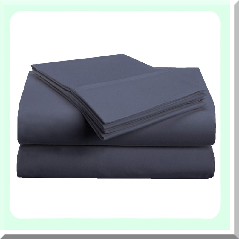 CoolMax Comfort 4-Piece Cooling Bed Sheet Set - Deep Pocket Fitted Sheet, Flat Sheet, 2 Pillowcases - Navy Blue Bedding Sheets for Bedroom, Guest Room, Hotel Essentials