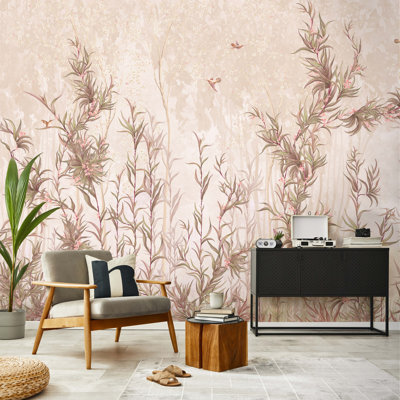 Fleurs délicates, papier peint botanique élégant