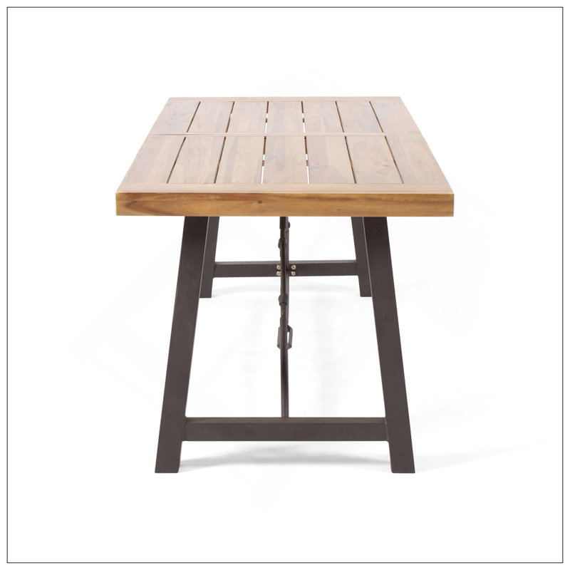 Table de salle à manger d'extérieur en bois d'acacia, teck