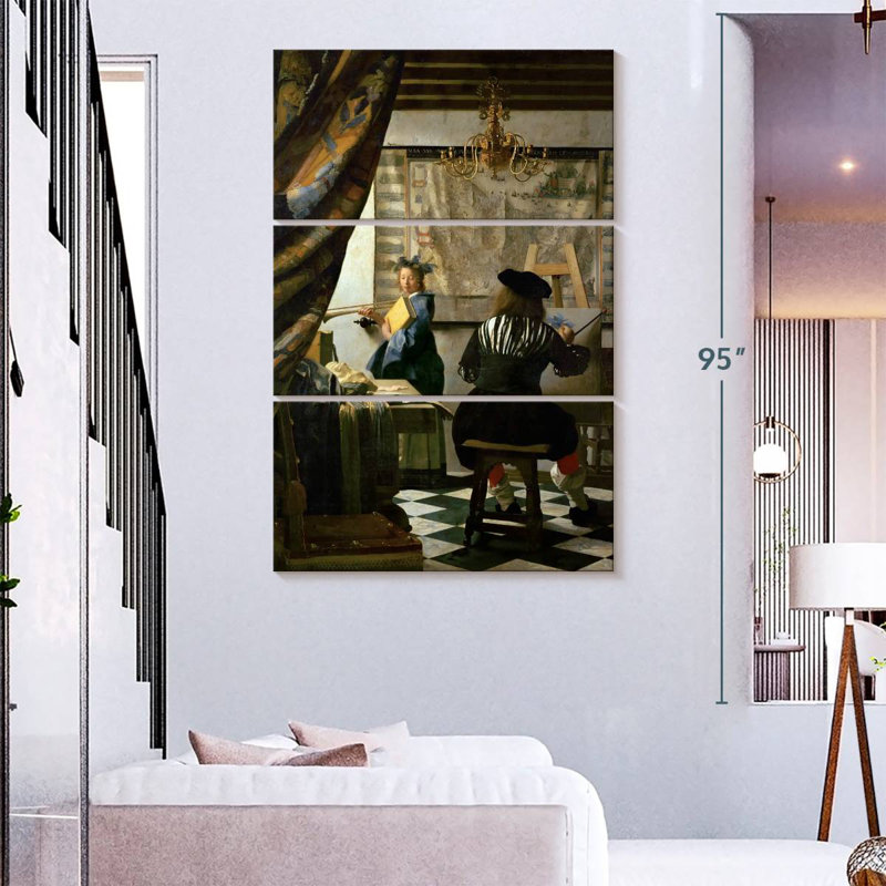 Leisha le peintre et son modèle, H 74 po x l 48 po