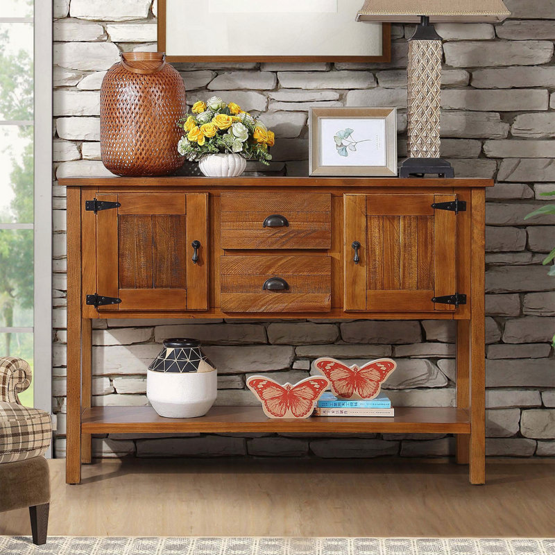 46 Solid Wood Brown Sideboard, Brown