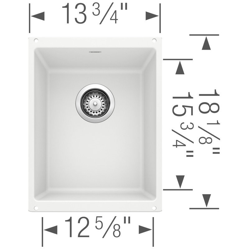 Precis SILGRANIT 13" Undermount Bar Sink, White
