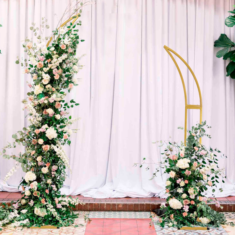 2 arcs de mariage courbés en forme d'arche en métal pour la fête d'anniversaire, décoration de Noël (5,9 pi, 6,9 pi)