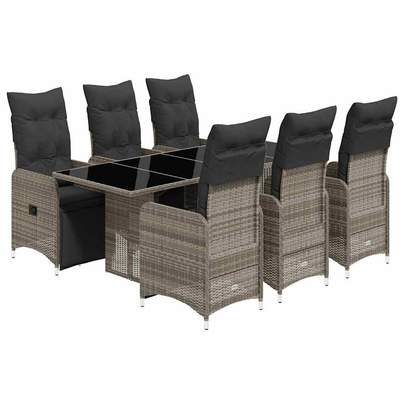 Bistro Set Gray, Dark Gray, 6
