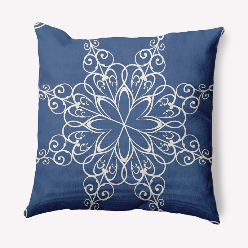 Geometric Reversible Throw Pillow, Blue, 16" x 16", No