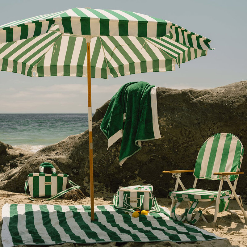 Amalfi Umbrella, Dark Green/ White 