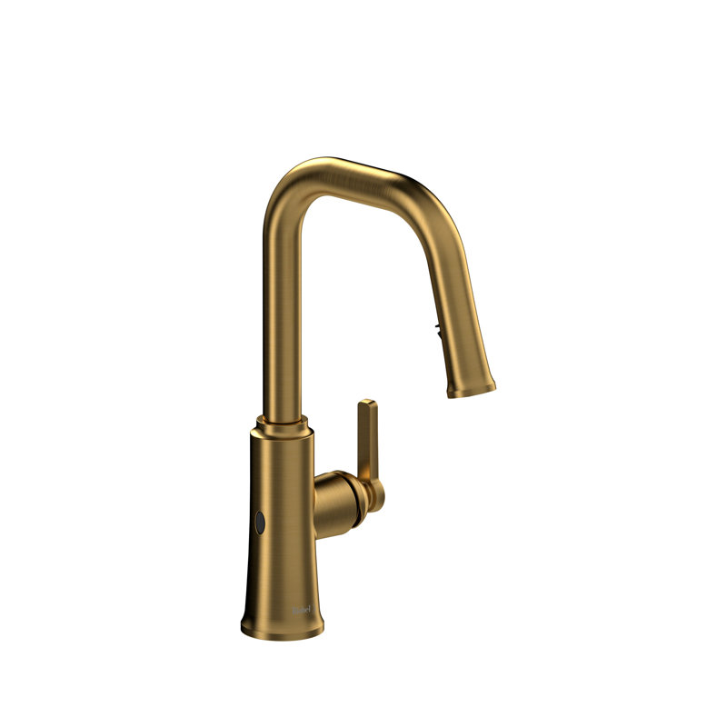 Trattoria Pull-Down Touchless Kitchen Faucet With U-Spout, Brushed Gold