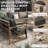 5 Pieces Modern Outdoor Furniture Patio Conversation Sets With Olefin Fabric-1458121941