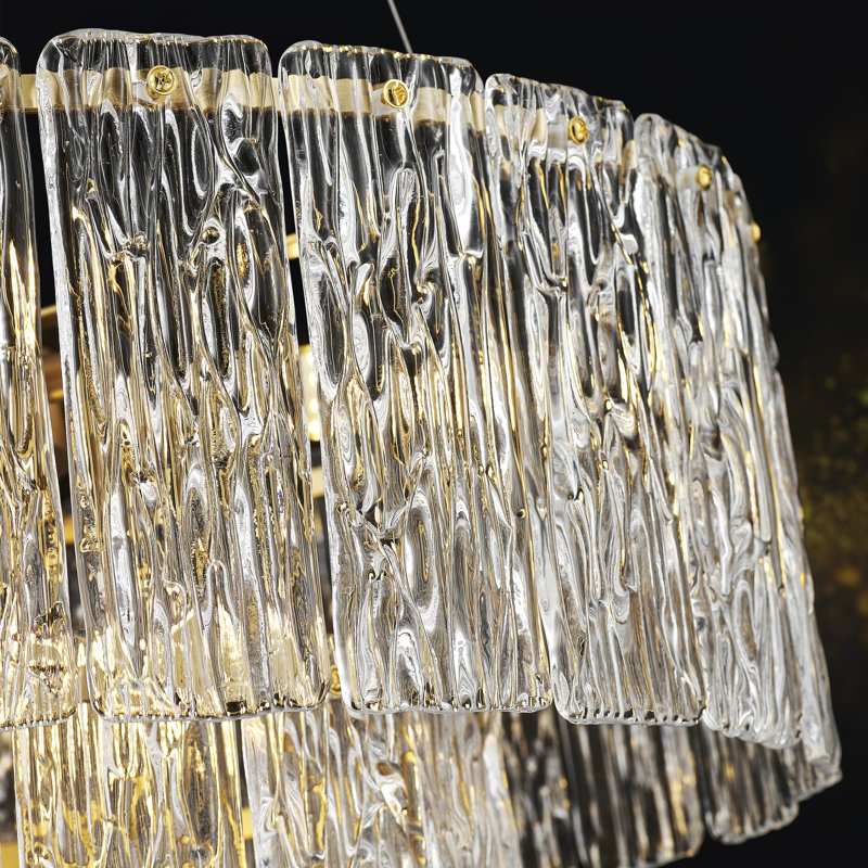 Lustre moderne en cristal, Six lumières, H 11,8 po x l 23,6 po x P 23,6 po