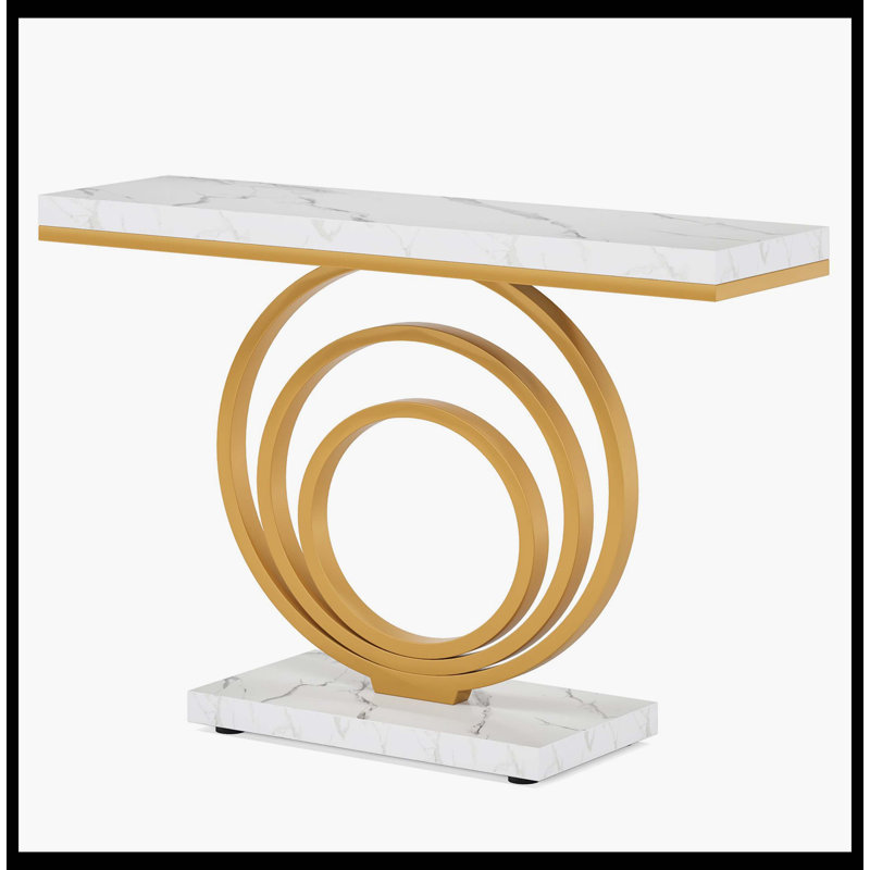 Table console étroite, canapé d'entrée de 41 po avec base en anneau