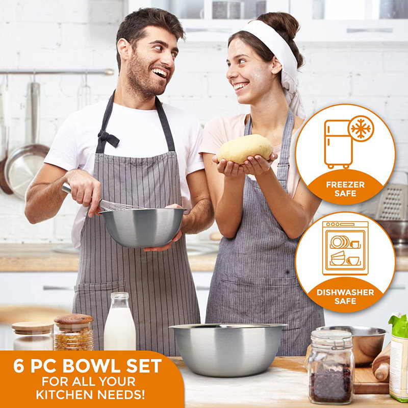 Stainless Steel 6-Piece Nesting Mixing Bowl Set