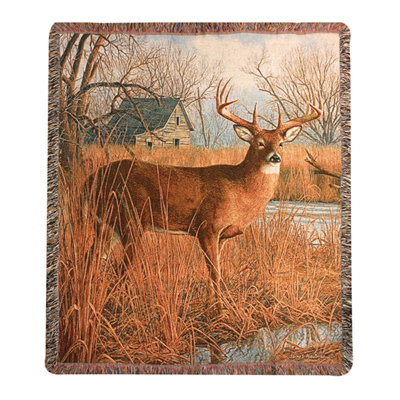 Manual Woodworkers & Weavers His Side of the River Woven Throw Blanket – 50"x60"