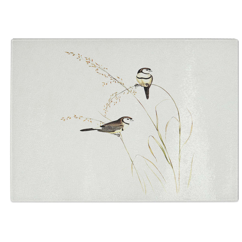 Glass Double-Barred Finch by Elizabeth Gould Chopping Board, 39 cm W x 28.5 cm L