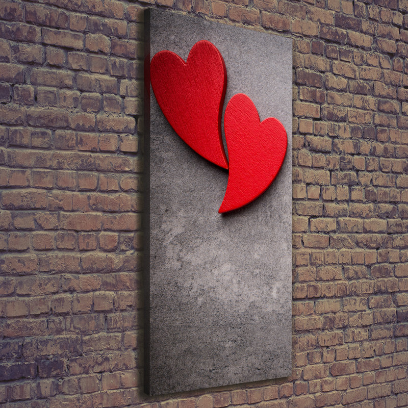 Red Hearts - Wrapped Canvas Print