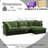 Crofford 120"W Modular Chenille LAF RAF Sectional, Sofa Couch, 3 Seater-496229947