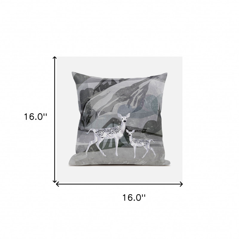 Coussin 16x16, Argent / noir