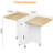 Folding Dining Table Set for 4 People, Space Saving Extendable Kitchen Dining Table with Metal Frame-1284454235-1284454233