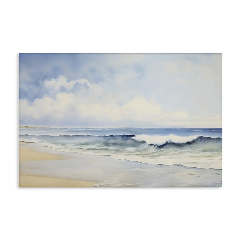 «Watercolor Beach Tide», art mural par LSR Creative Studio, 24" H x 36" W