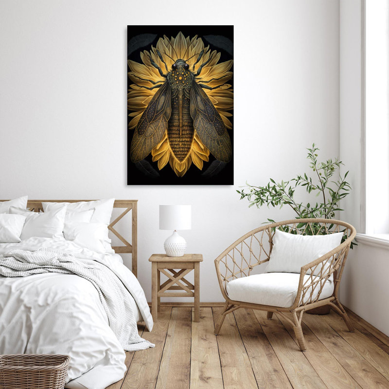 «Sunflowers And Firefly», impression sur toile tendue, H 36 po x l 24 po x P 1,25 po