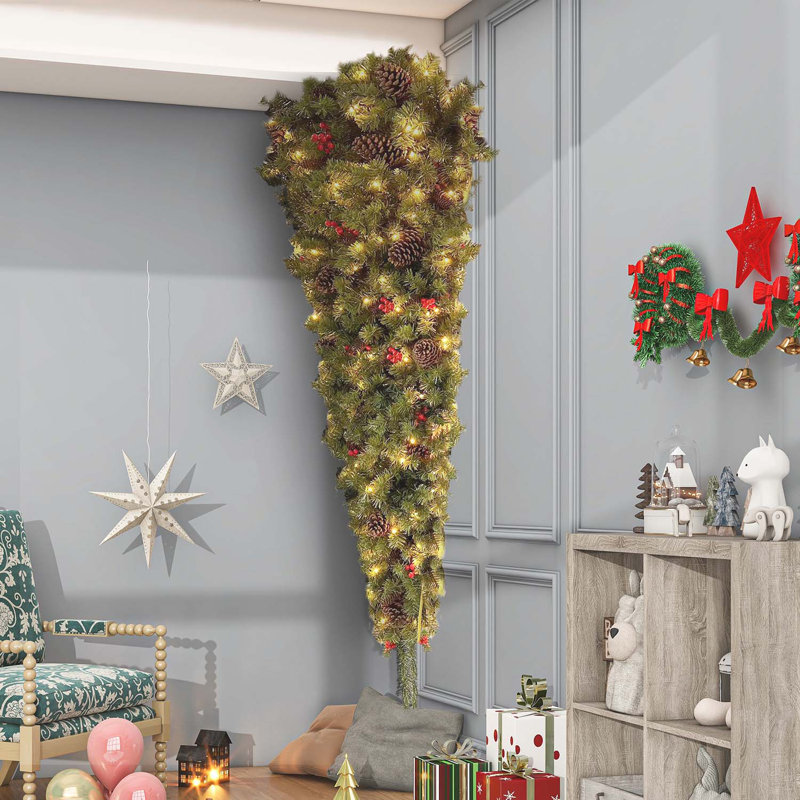 Sapin de Noël artificiel éclairé 70,87 po - Support inclus